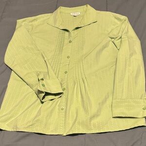 Coldwater Creek Long Sleeve Smocked Shirt, Size L